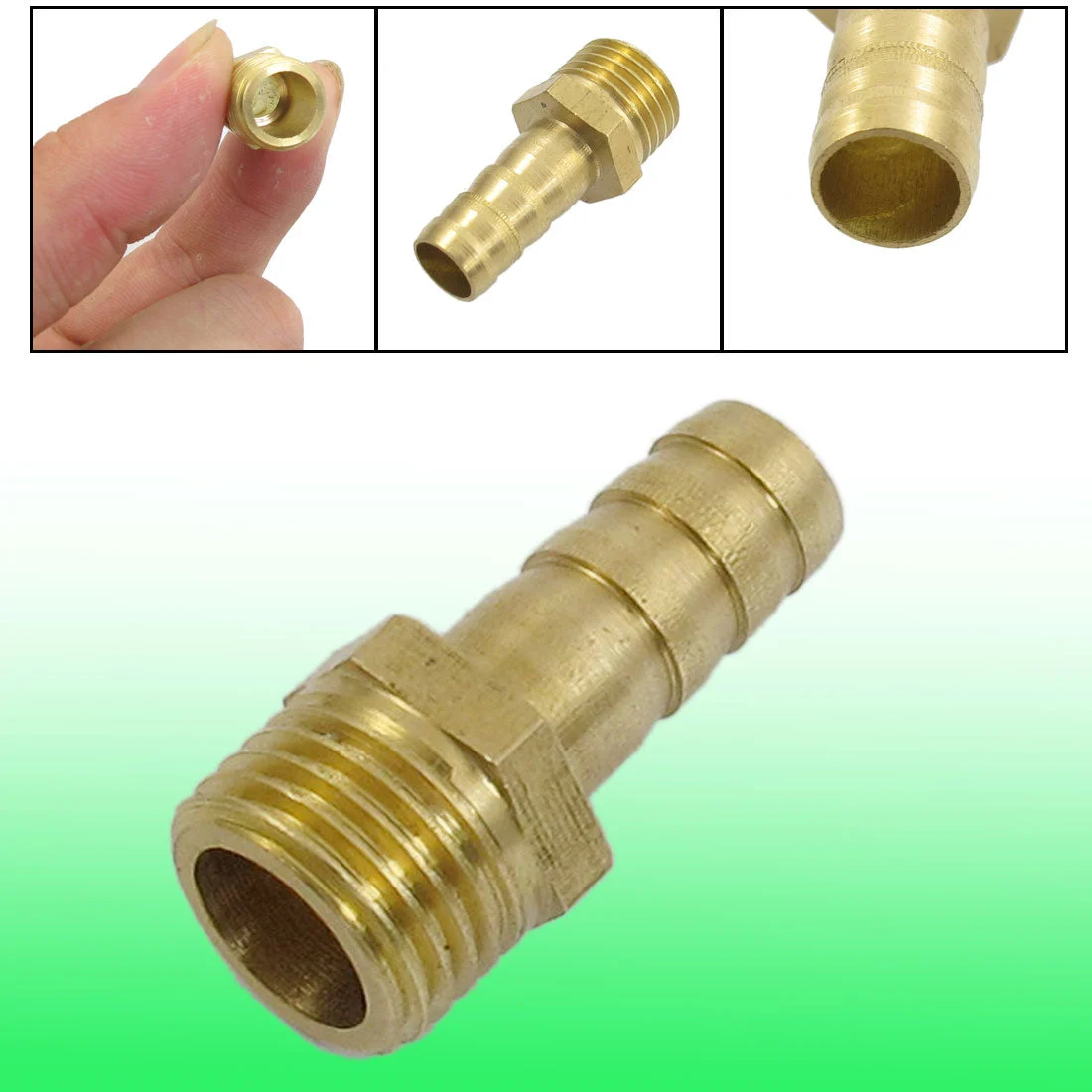 8mm x 13mm Fuel Gas Hose Barb Male Thread Straight Coupling Fitting