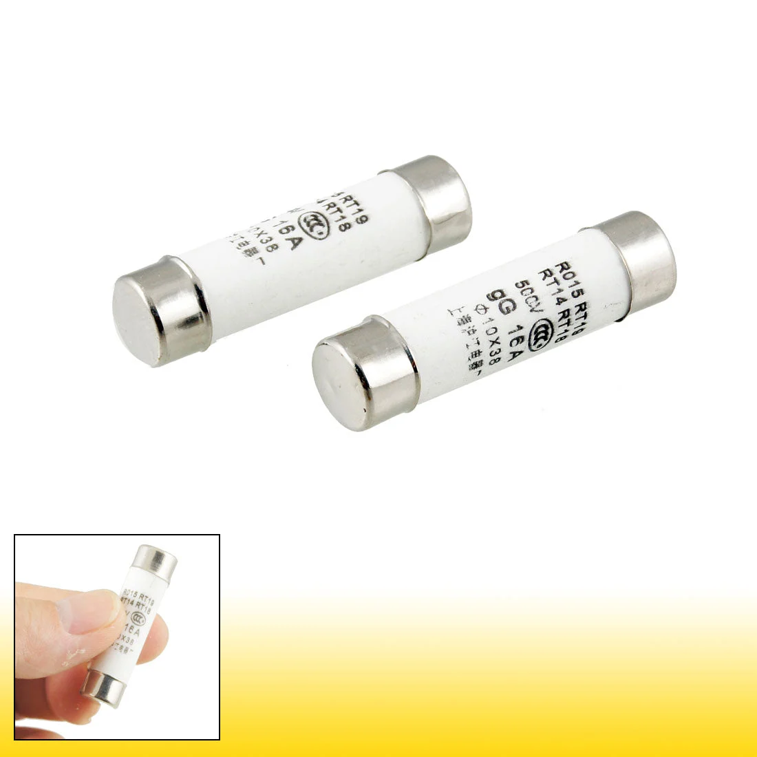 RT18 RT14 R015 10x38mm Ceramic Fuse Links 500V 16A 5 Pcs