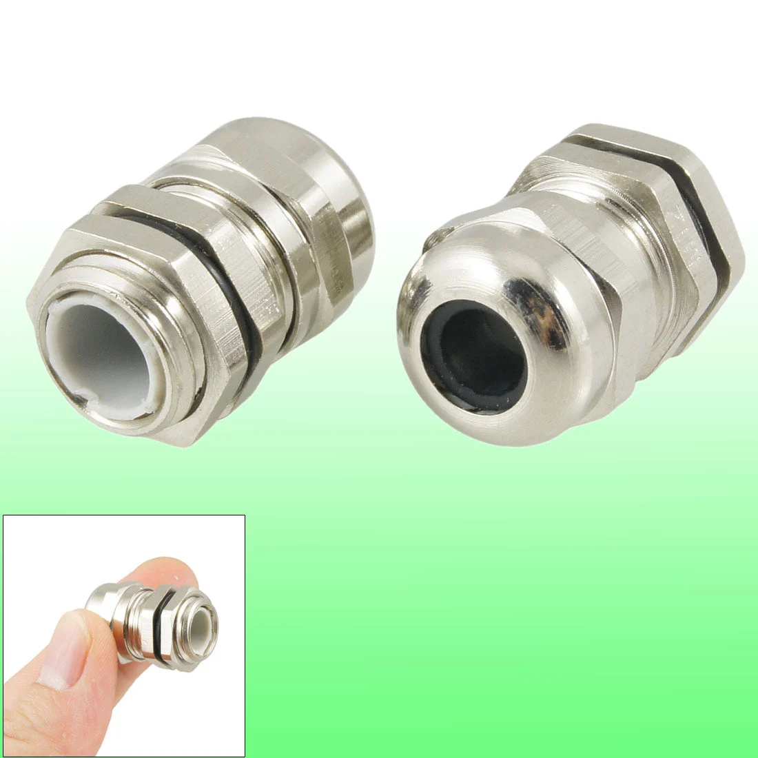 2 Pcs M12 3.0-6.5mm Stainless Steel Waterproof Connector Cable Gland