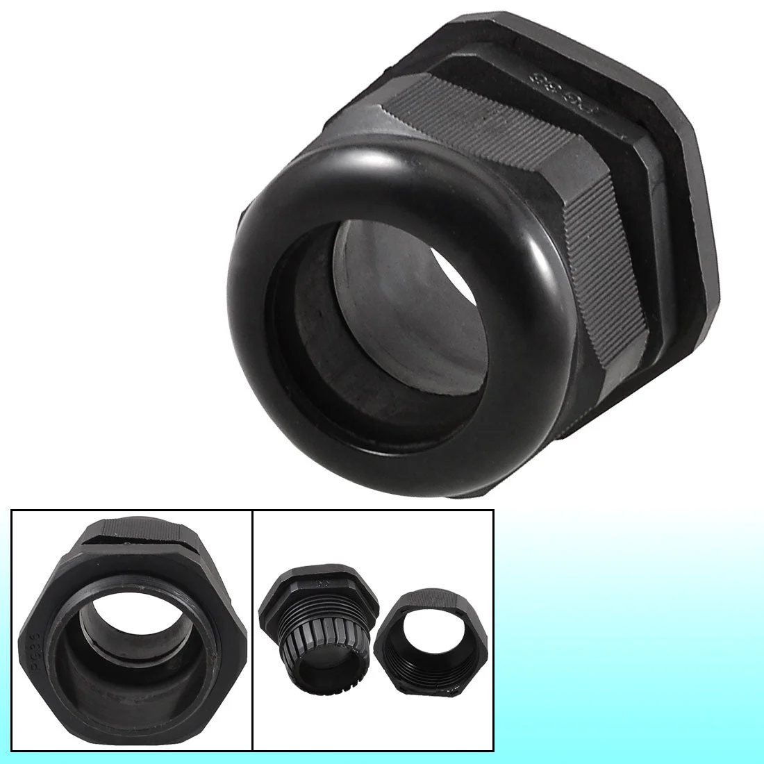 22mm-32mm Cable Range PG36 Black Plastic IP67 Waterproof Cable Glands
