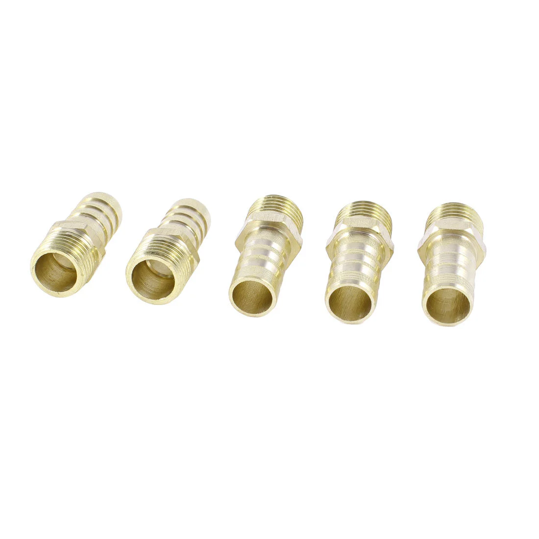 5 Pcs Brass 10mm Air Gas Pipe Hose Barb 1/4"PT Male Thread Connector Fittings