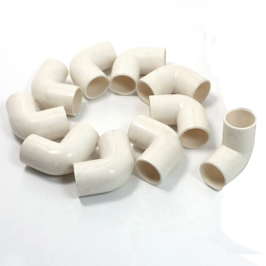 10 Pcs 16mm Inner DiaMmeter 90 Degree Elbow PVC Pipe Connectors White