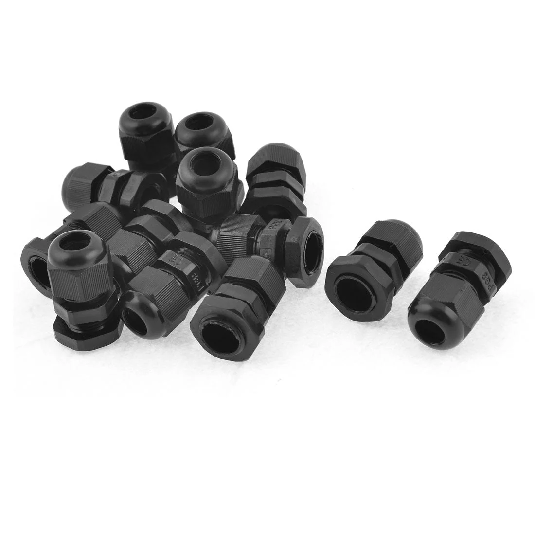 12 Pcs Waterproof PG9 Plastic Cable Glands Fasteners Black