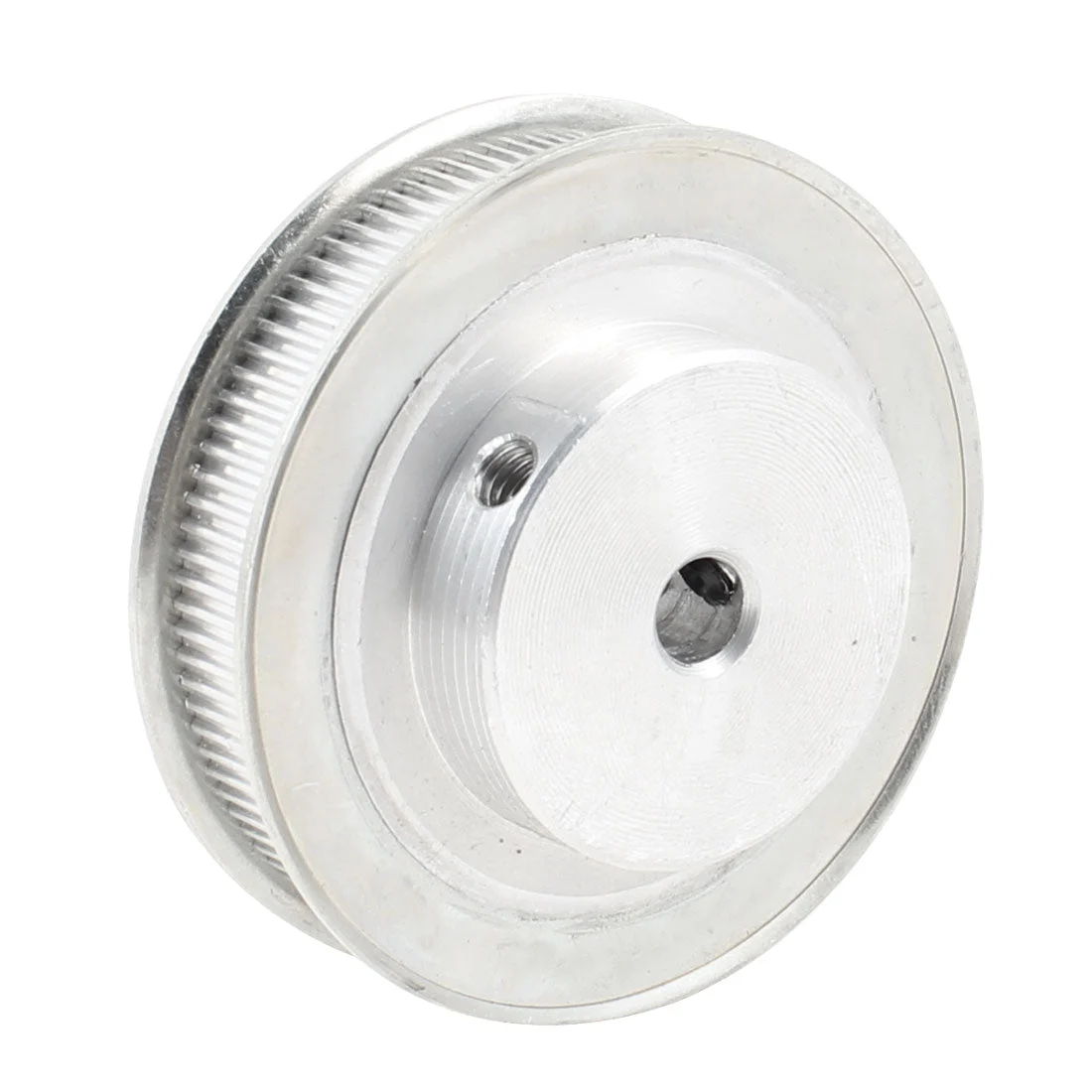 Silver Tone Aluminum Alloy 100 Teeth 8mm Pilot Bore Screwed Timing Pulley
