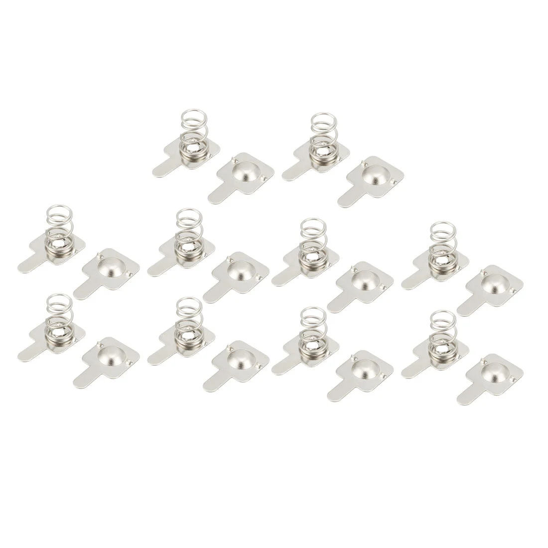 10 Pairs Silver Tone Metal Battery Spring Plate Set for AA AAA Batteries