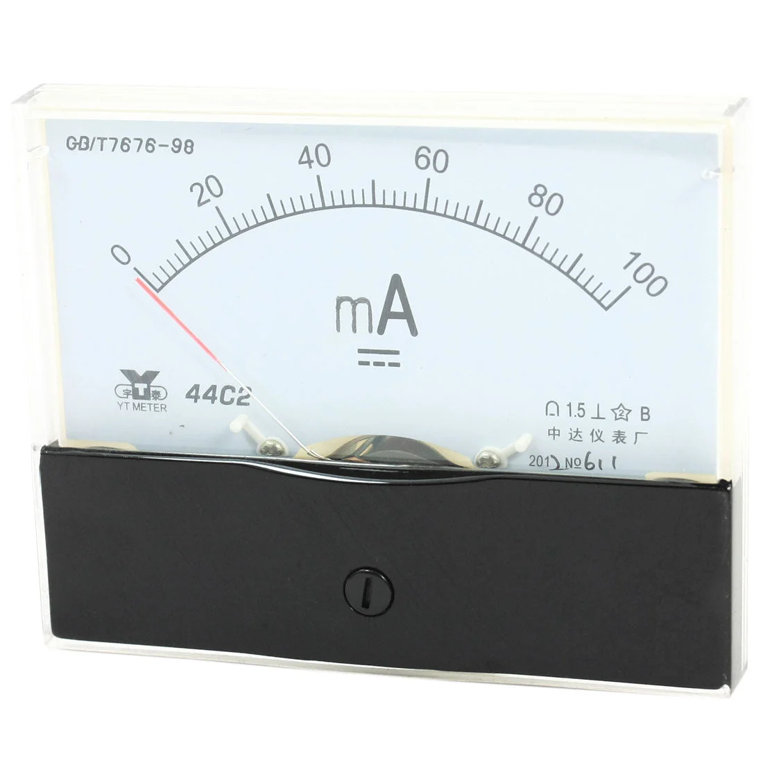 Analog Current Panel Meter DC 0-100mA 44C2/100MA Ammeter for Automotive Circuit Testing Charging Battery Ampere Tester Gauge Pack of 1