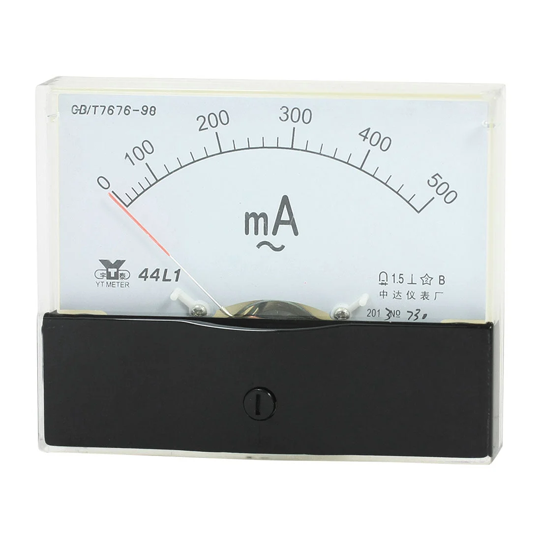 Analog Panel Ammeter Gauge AC 0-500mA Measuring Range 44L1