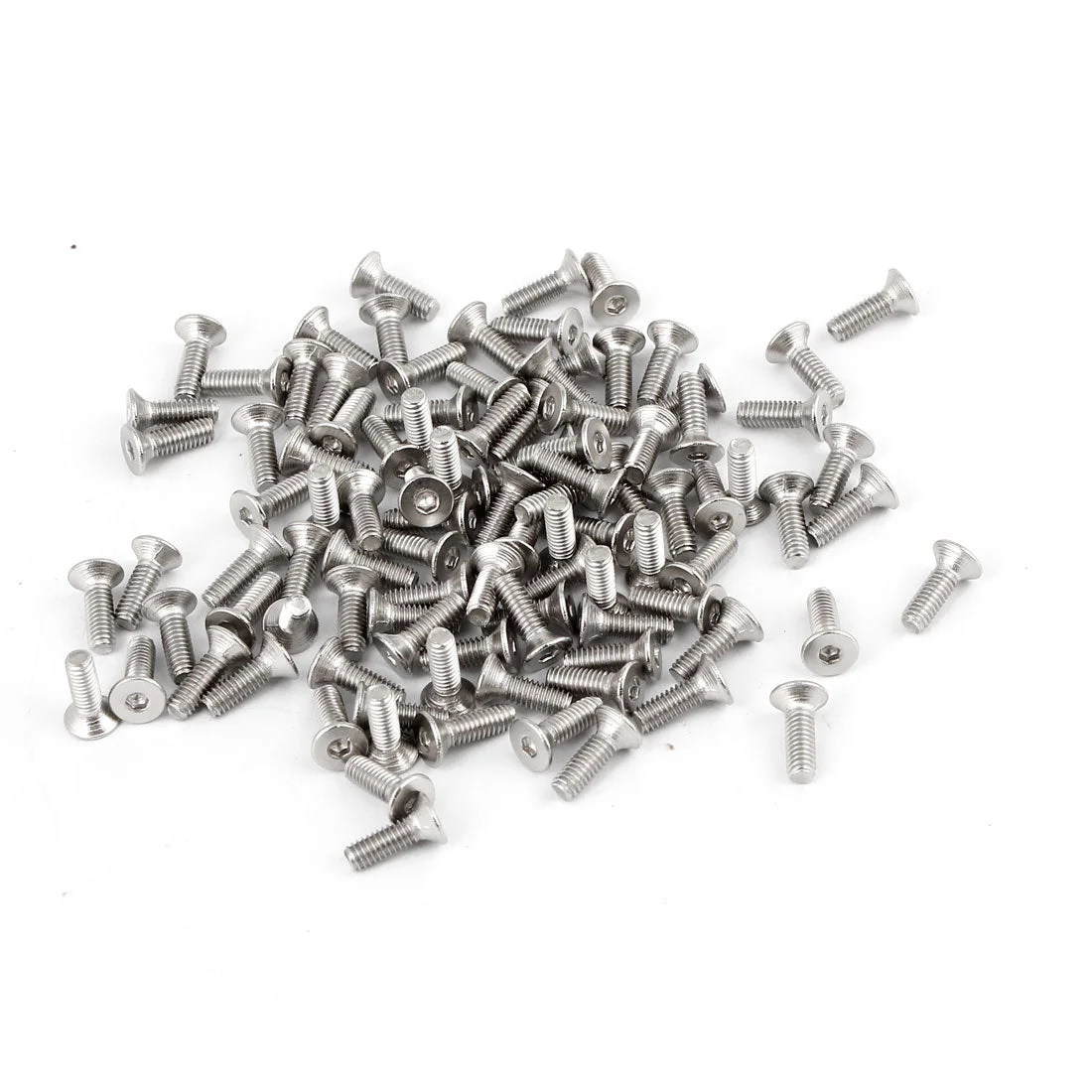 100 Pcs 304HC Stainless Steel Countersunk Socket Flat Head Bolt Screw M2.5x8mm
