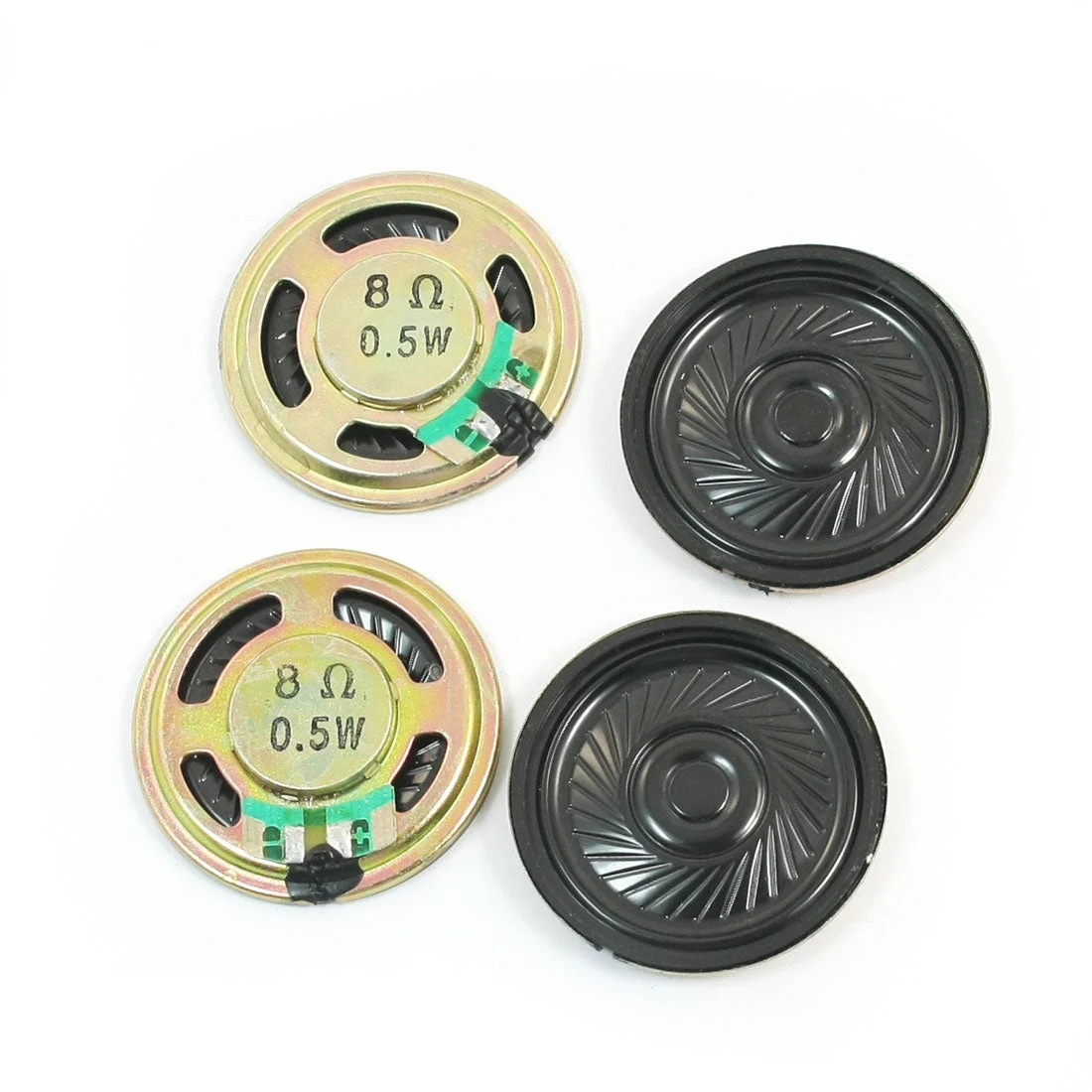 4Pcs 36mm Dia 0.5W 8 Ohm Metal Case Internal Magnet Mini Speaker Loudspeaker Horn Replacement for DVD/EVD