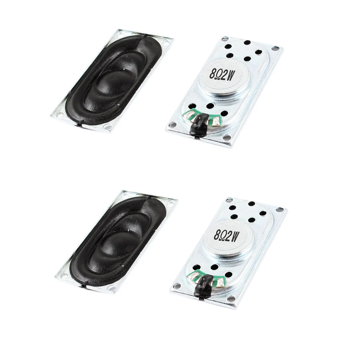 2W 8R 20mmx40mm Metal Housing Rectangle Internal Magnet Notebook Speaker Loudspeaker 4Pcs