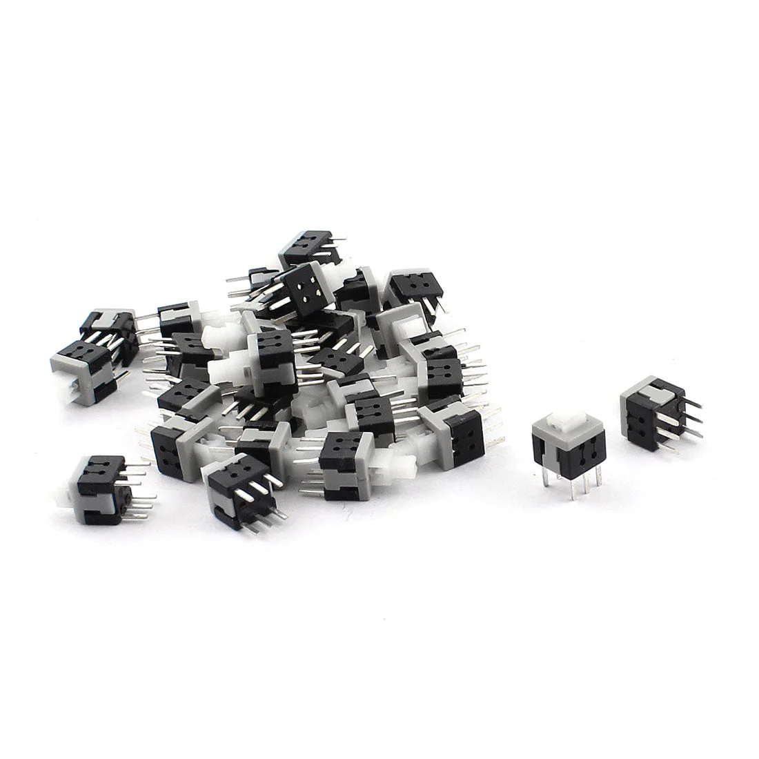 30Pcs 5.8mm x 5.8mm Self-Locking Push Button Actuator Plastic Tact Tactile Switch White