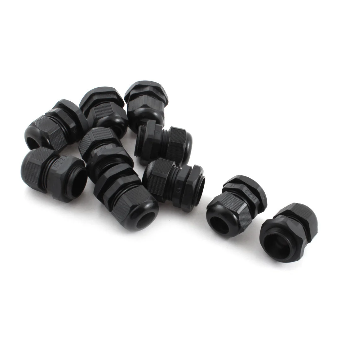 10Pcs M22X1.5 7mm to 14mm Waterproof Connector Adapter Joint Plastic Cable Gland Black