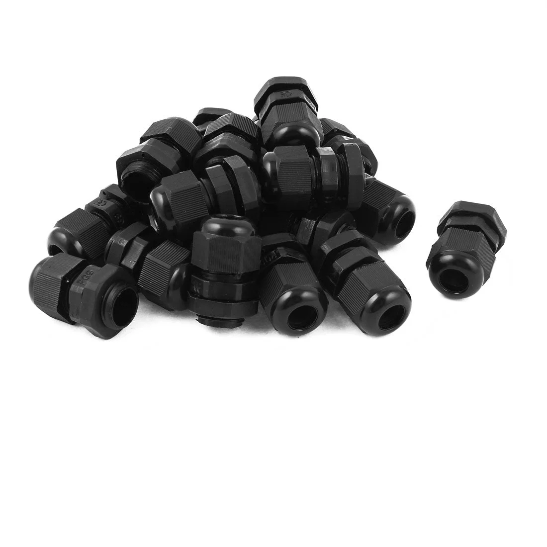 20 x Black Plastic Cable Glands PG9 PG 9 Cord Grip Connectors