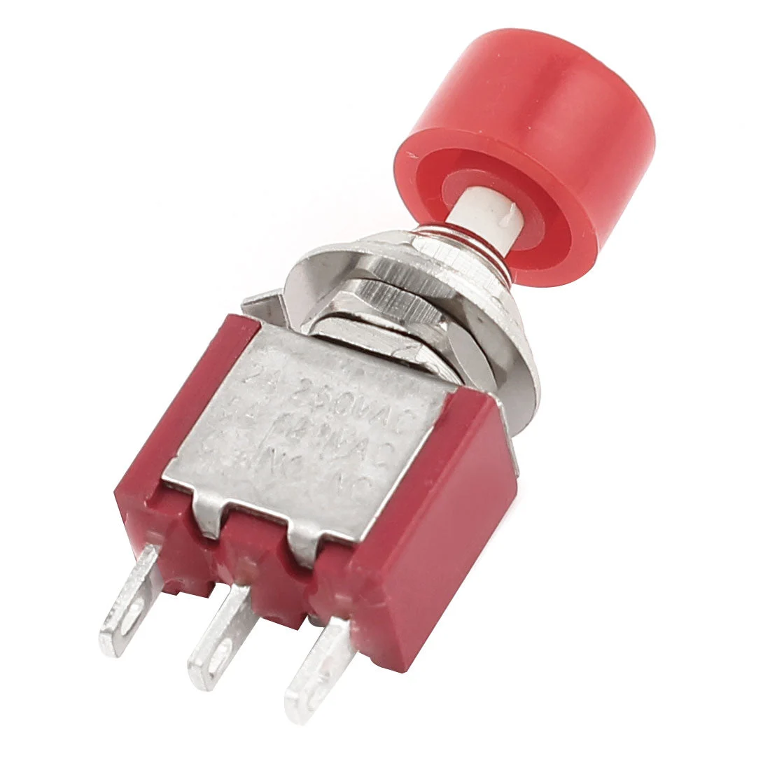 AC 120V 5A SPDT 1NO 1NC Momentary Red Round Push Button Switch