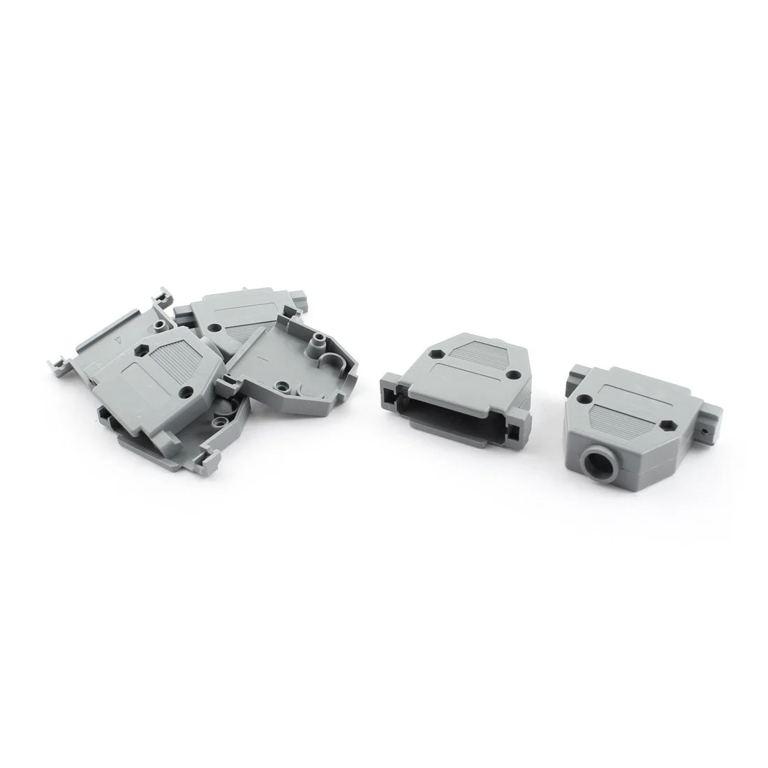 5Pcs Gray Plastic Hood Cover Cap Protector Case for RS232 D-SUB DB25 25Pin Female Connector