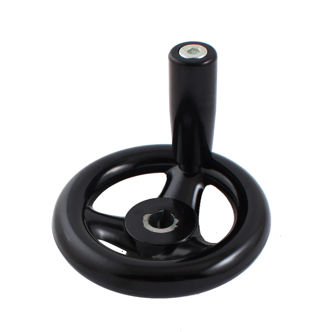 12mm Center Bore 100mm Plastic 3 Spoke Handwheel w Revolving Handle