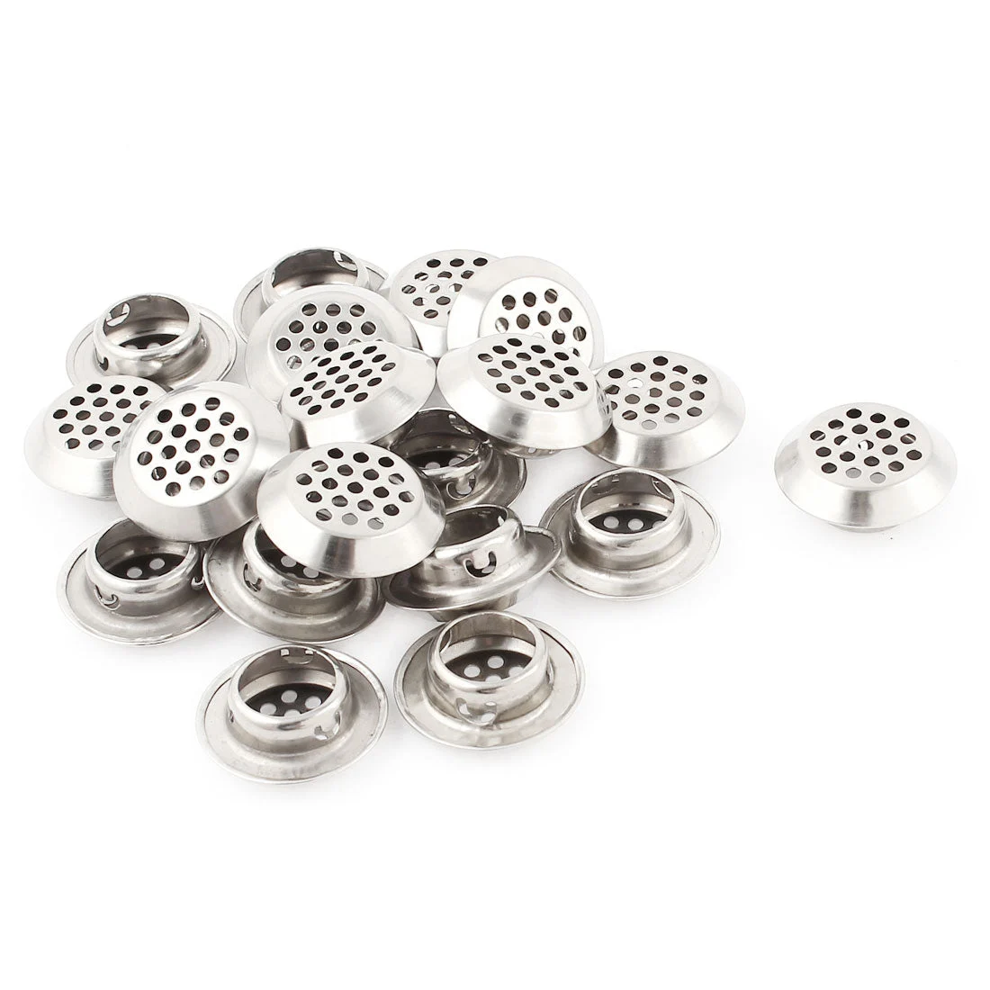 20 Pcs 19mm Bottom Dia Stainless Steel Round Mesh Hole Air Vent Louver