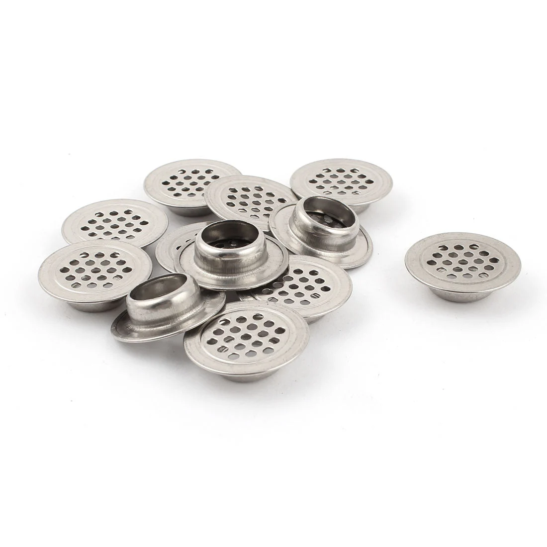 Home Silver Tone Stainless Steel Round Air Vent Louver 1.2" Dia 12pcs