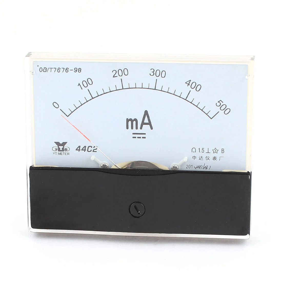 Analog Current Panel Meter DC 0-500mA 20mA Scale 44C2 Ammeter for Automotive Circuit Testing Charging Battery Ampere Tester Gauge Pack of 1