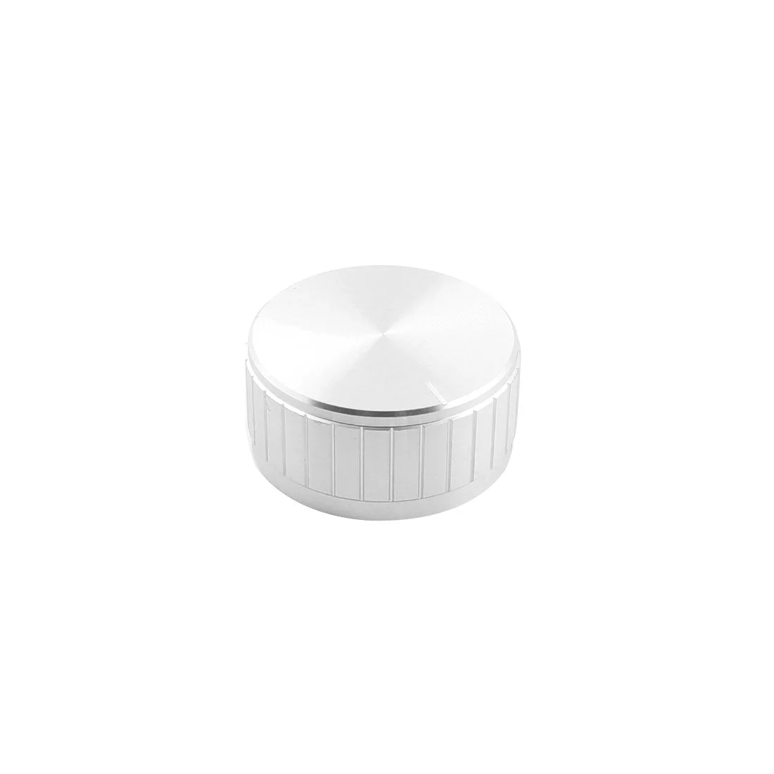 40mm x 18mm Volume Control Nonslip Silver Tone Aluminum Rotary Potentiometer Knob for 6mm Dia Knurled Shaft