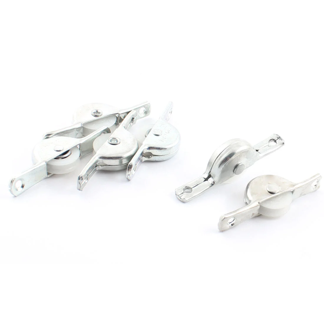 Kitchen Cupboard Cabinet Glass Single Wheel Sliding Door Roller Silver Tone 6 Pcs
