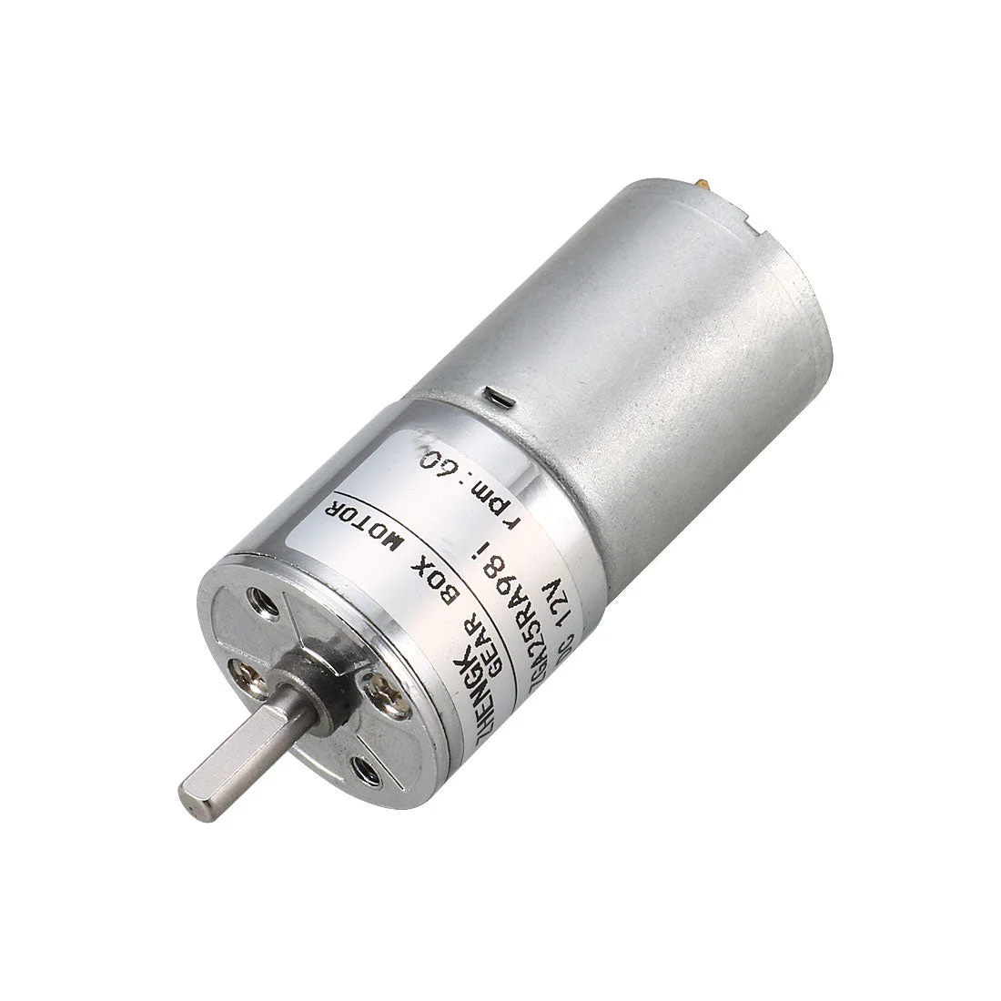 DC 12V 60RPM Speed Reducing 4mm D Shaft Magnetic Geared Gearbox Motor