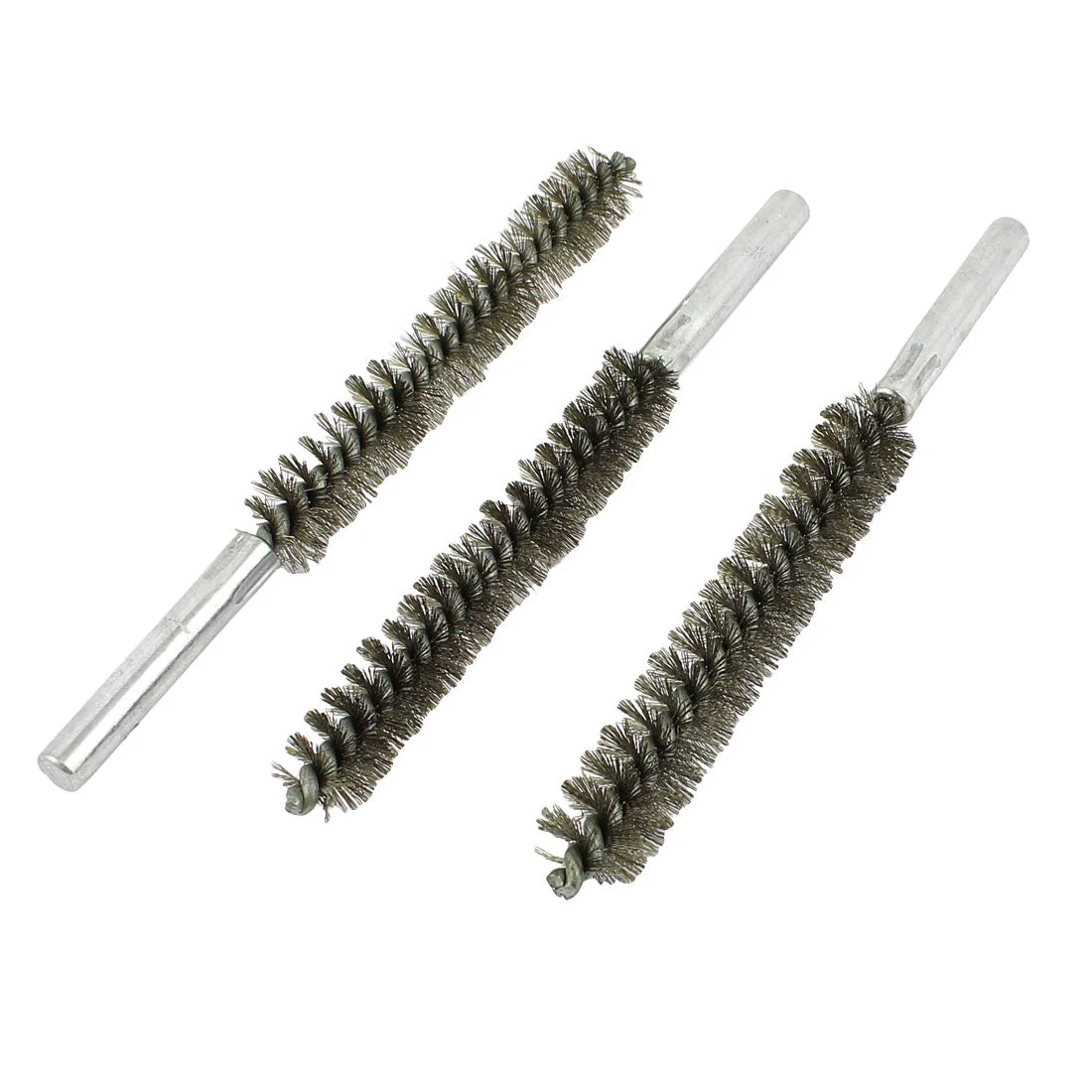 16cm Length 15mm Diameter Stainless Steel Wire Tube Cleaning Brush 3 Pcs