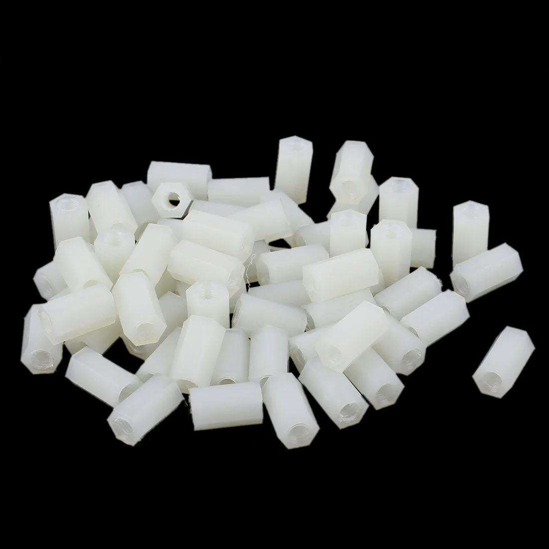 70Pcs M3 x 10mm Double Pass Nylon Insulated Hex Nut Hexagonal Threaded Spacer Support for PCB Boards