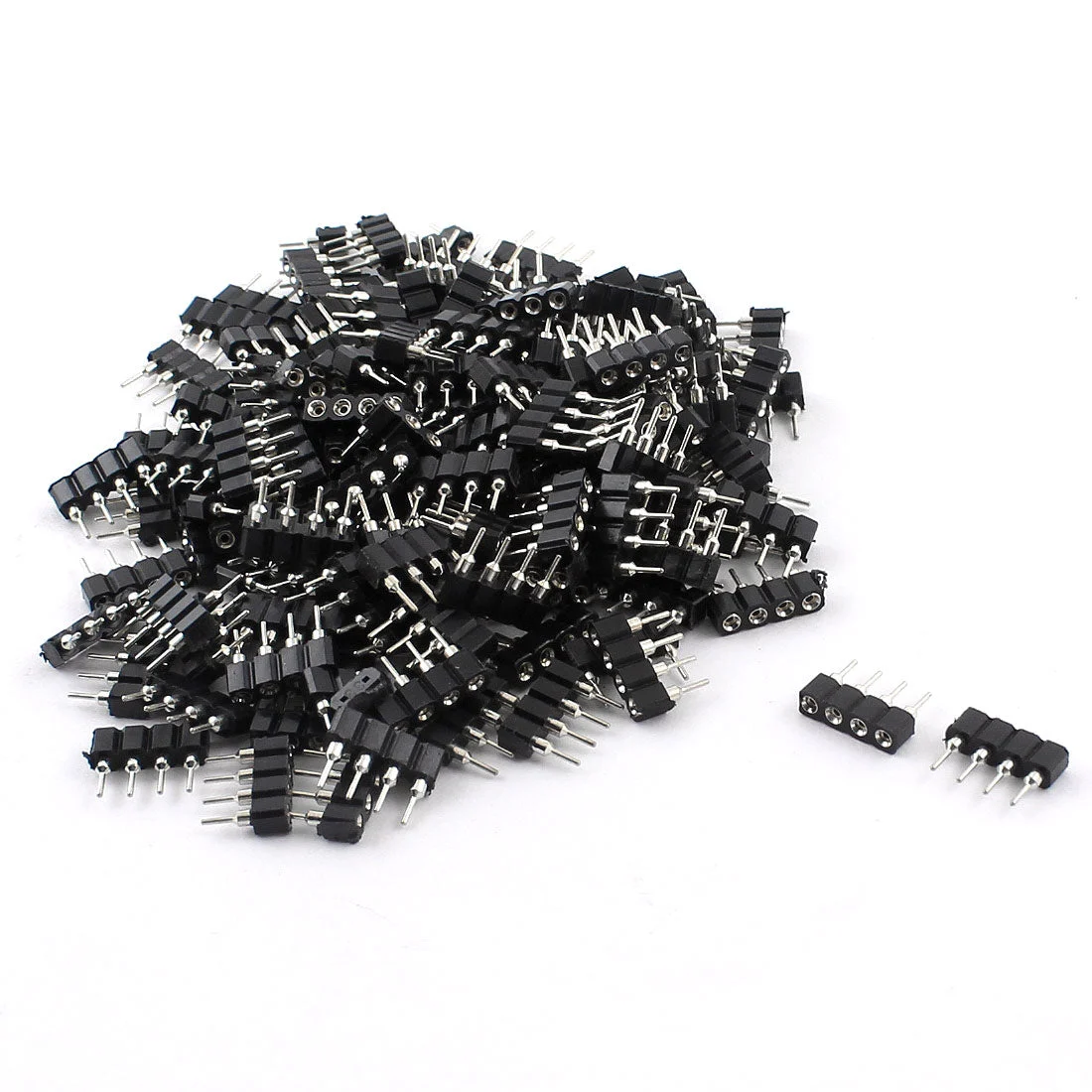 Uxcell 150Pcs 2.54mm Pitch PCB Female IC Breakable 4Pin Single Row Round Header Socket Strip