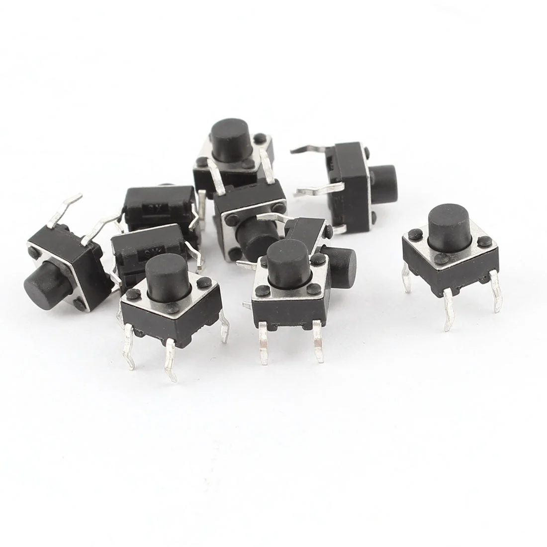 10Pc 6x6x6mm Momentary 4Pin DIP Micro PCB Round Button Tact Switch