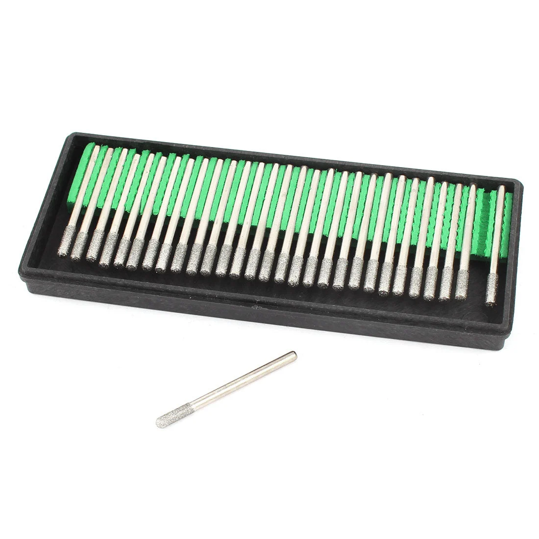 3mm Shank 3mm Dia Cylinder Head Buffing Bits Diamond Mounted Point 30 Pcs