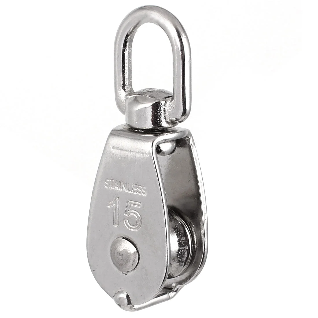 15mm Diameter Stainless Steel Single Sheave Swivel Eye Rope Pulley