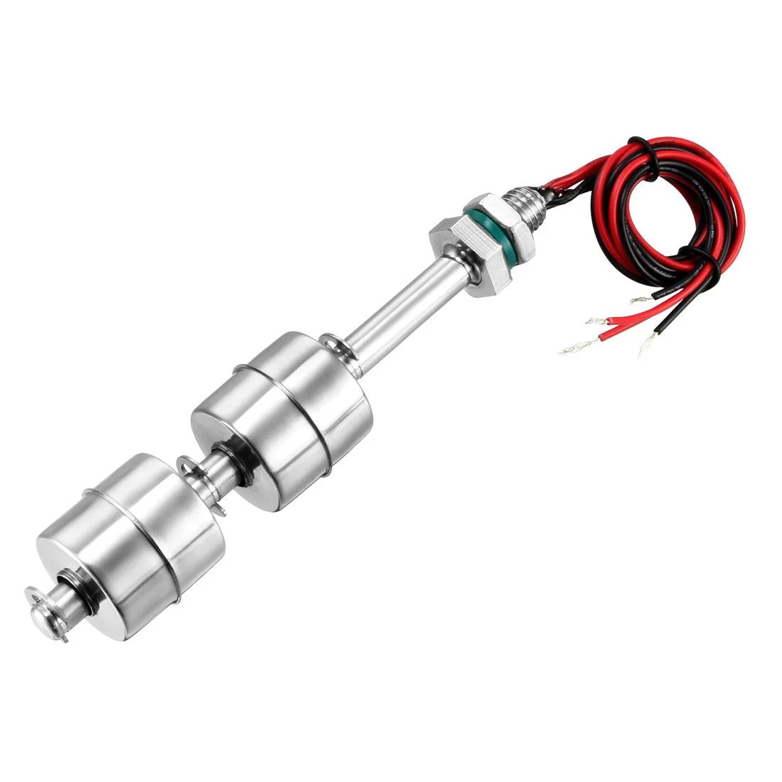 Vertical Stainless Steel Dual Ball Tank Liquid Water Level Sensor Float Switch 135mm
