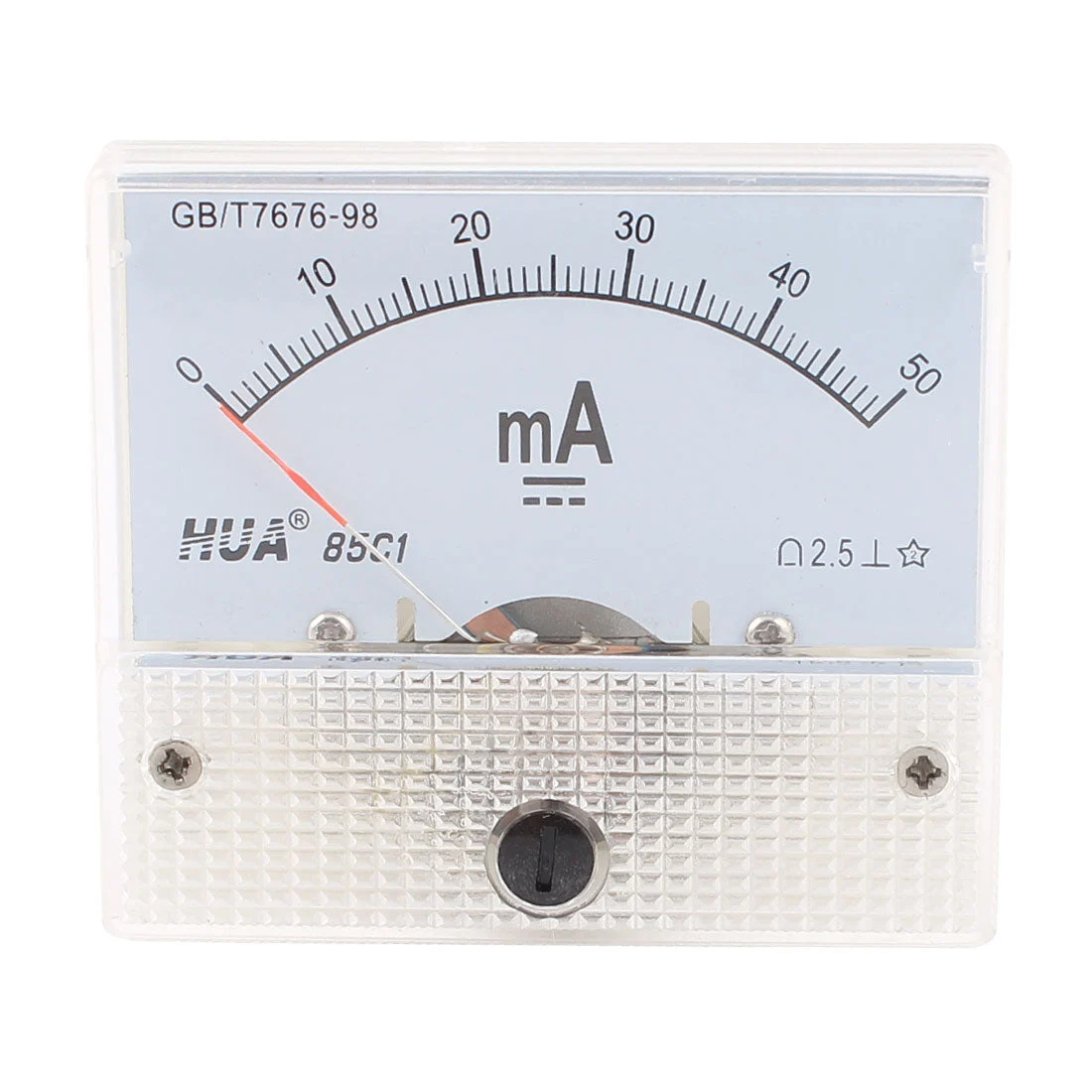 DC 50mA Analog Panel Current Meter Ammeter Gauge 85C1 White 0-50mA DC