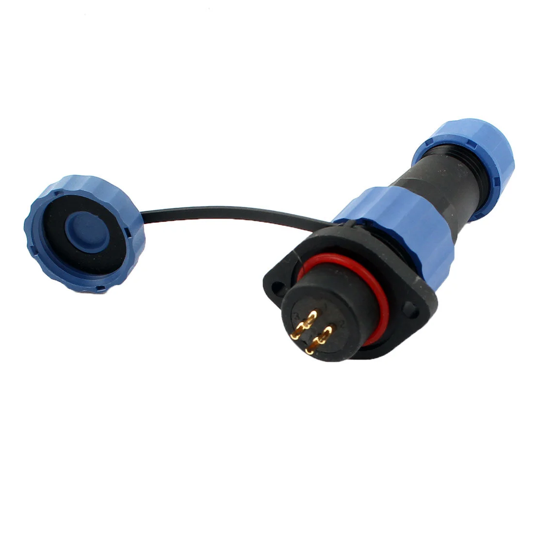 SD16 16mm 4 Pin Flanged Waterproof Aviation Connector Socket IP68