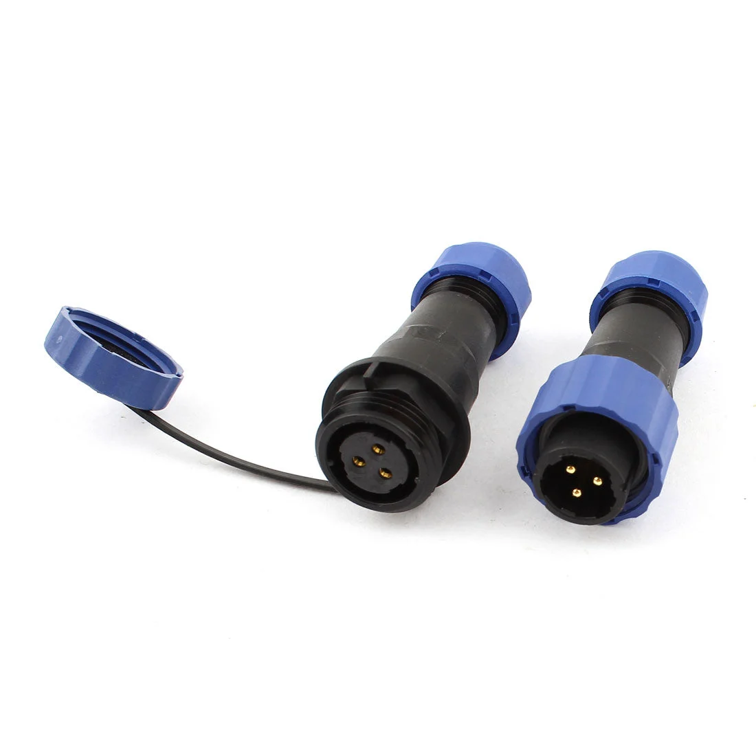 Pair Waterproof Aviation Cable Connector w Socket SD16-3 3 Terminals IP68