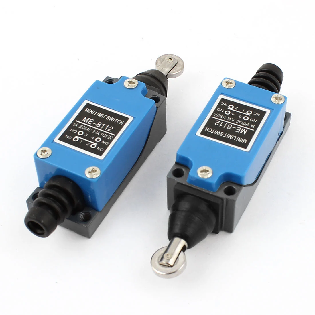 2 x ME-8112 Parallel Roller Plunger Limit Switch AC 250V DC 115V for CNC Mill 3D printer Door Switch