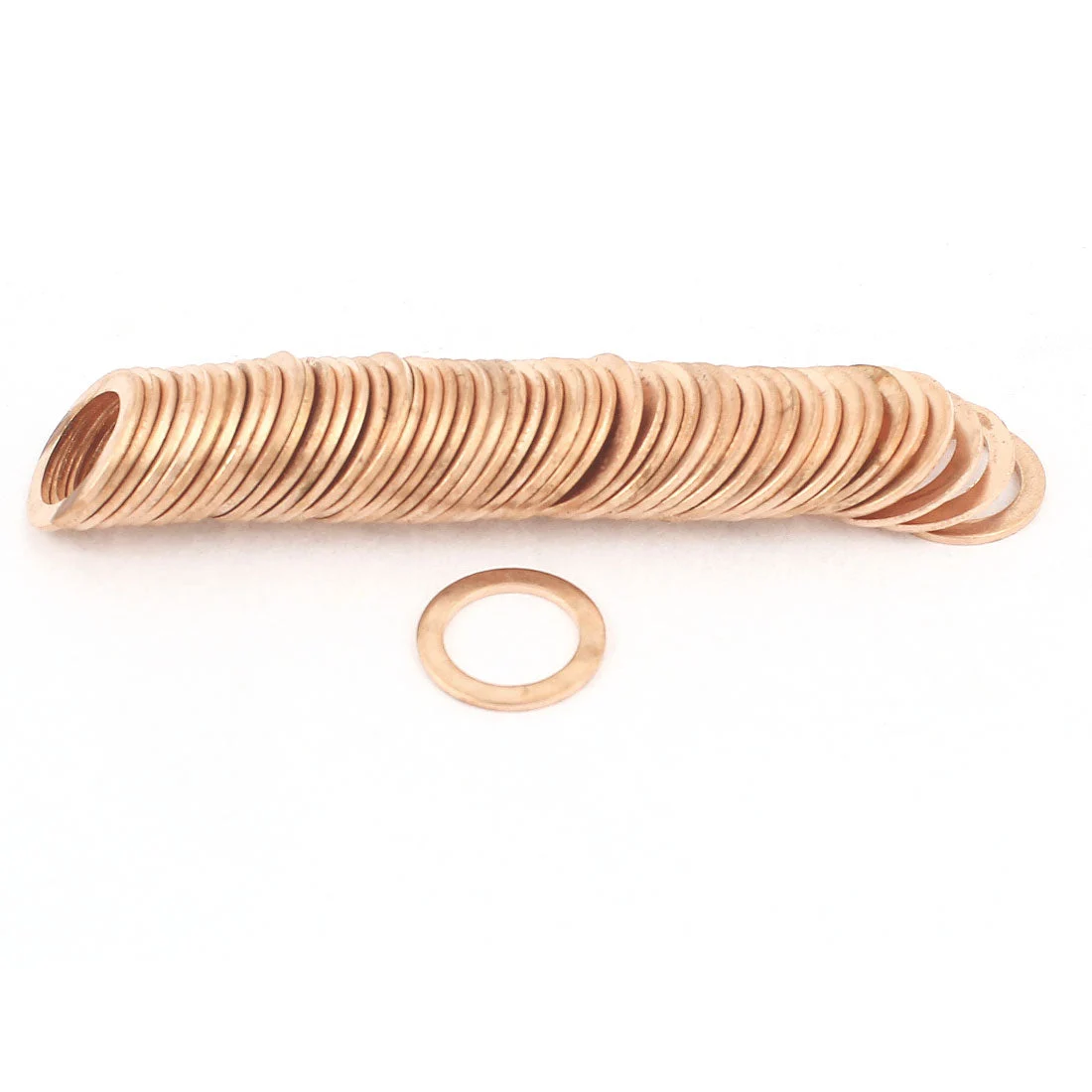 50Pcs 10mm Inner Dia 1mm Thickness Copper Flat Washer Spacer Fastener