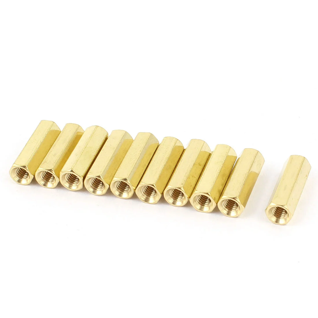 10pcs M3 Female Thread Insulated Brass Standoff Hexagonal Spacer 15mm Long