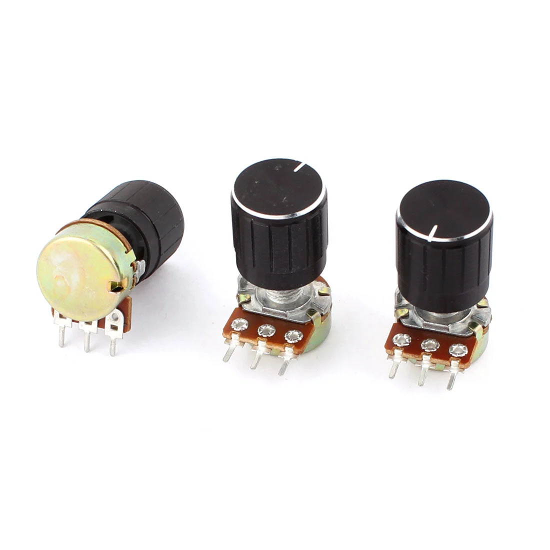 3 Pcs B1K 1K Ohm 13mm Rotating Shaft Metal Audio Single Linear Potentiometer