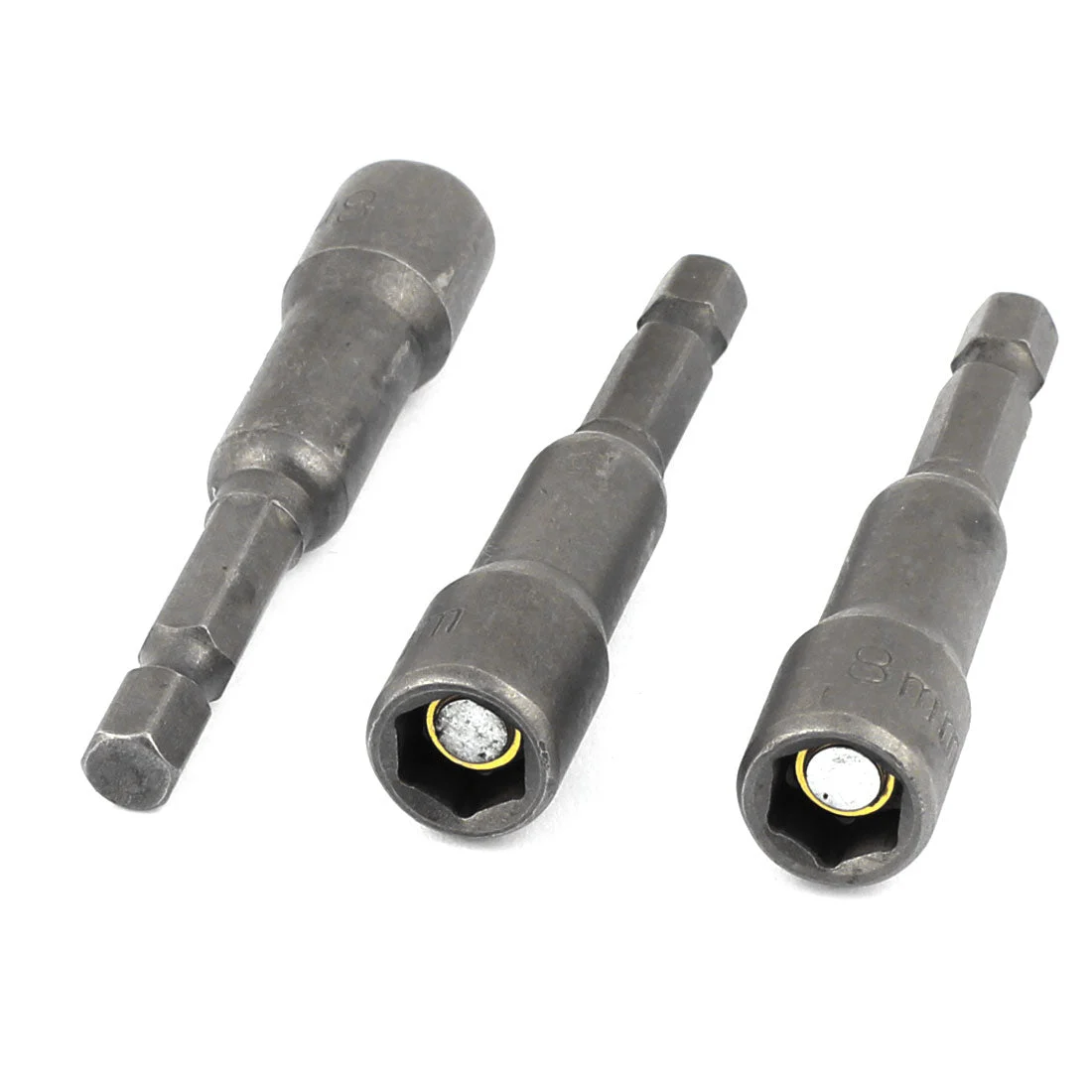 3 Pcs 8mm Hex Nut Driver Set Socket Extension Adapter Power Magnet Head Tip Drill Bit Tool 13mm x 65mm