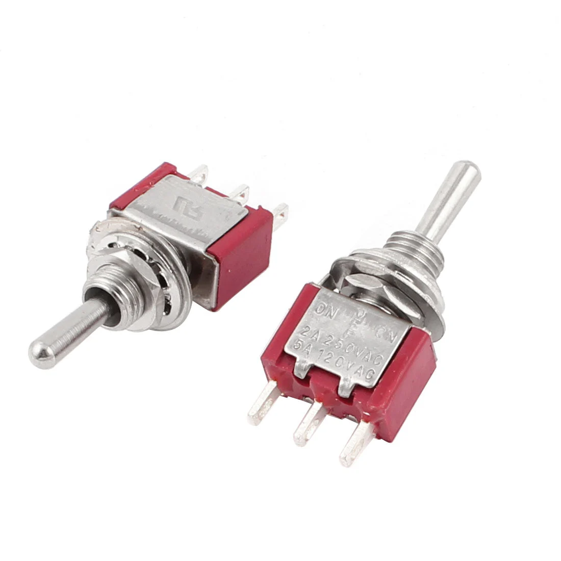 2 Pcs SPDT ON/Off/ON 6mm Thread Toggle Momentary Switch 2 Way Return 3 Position