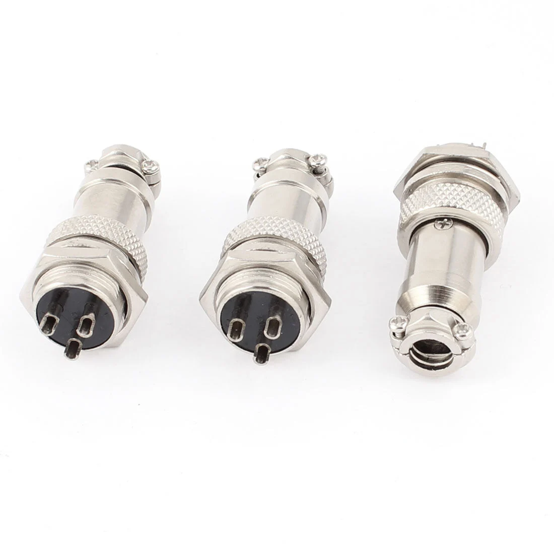 GX16-3 3 Terminals 16mm Male to Female Panel Metal Connector Aviation 3Pcs