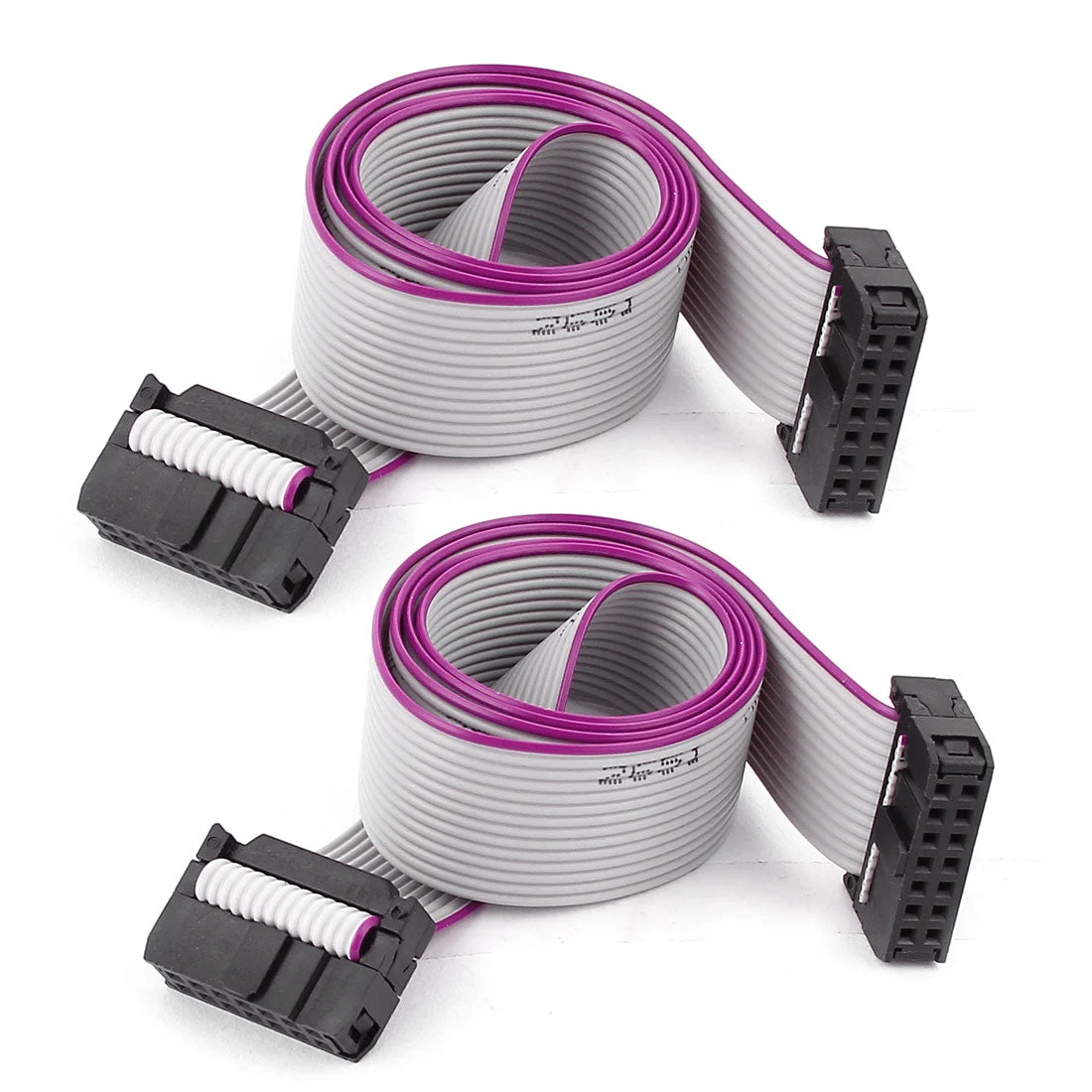 2pcs FC14P IDC 14-Pin F/F Hard Drive Data Extension Wire Flat Ribbon Cable Connector 50cm Long for Motherboard