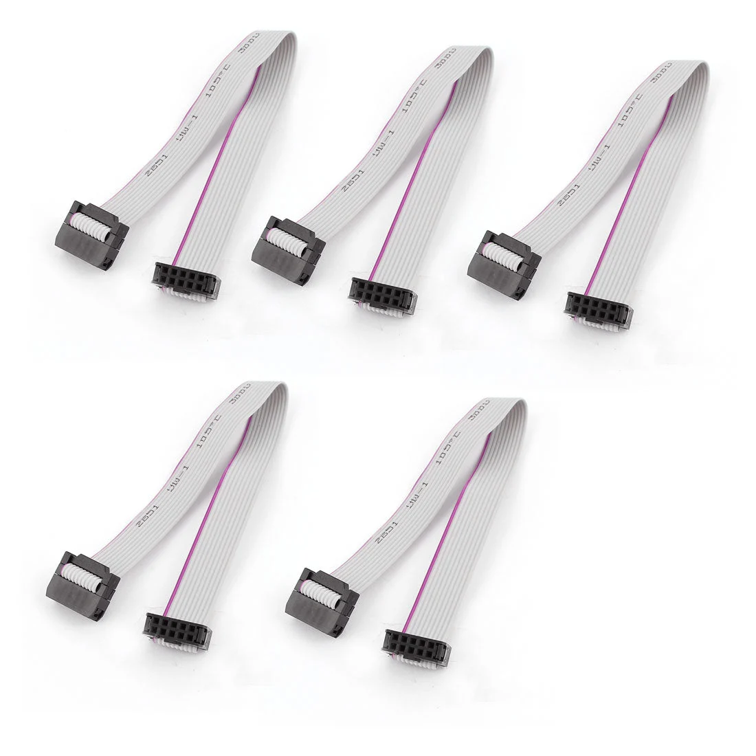 5pcs IDC 10Pin Hard Drive Extension Wire Flat Ribbon Cable Female Connector 20cm