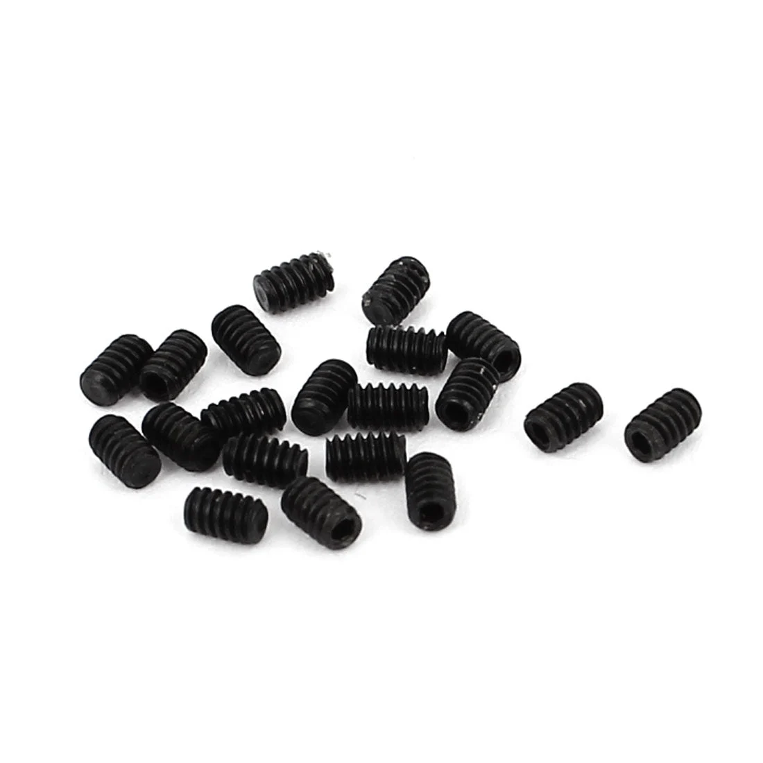M1.6x2.5mm Metric Alloy Steel Hex Socket Set Cup Point Grub Screws Black for Towel Rack Door Knob 20pcs
