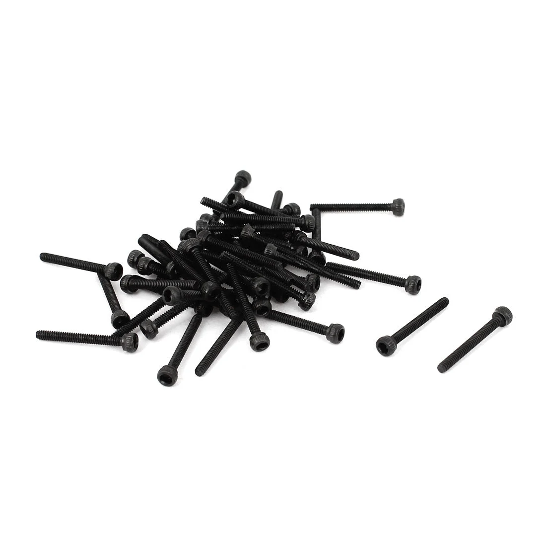 M1.6 x 14 Alloy Steel Hex Bolt Socket Head Cap Machine Screws Black 50Pcs