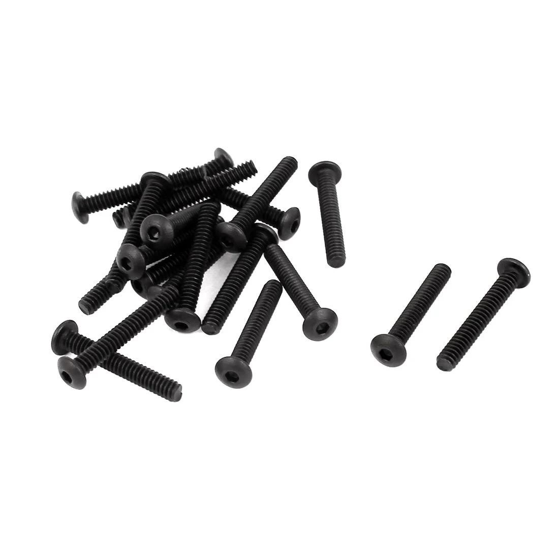 #4-40 x 3/4" UNC Alloy Steel Hex Socket Button Head Machine Screws Black 20 Pcs