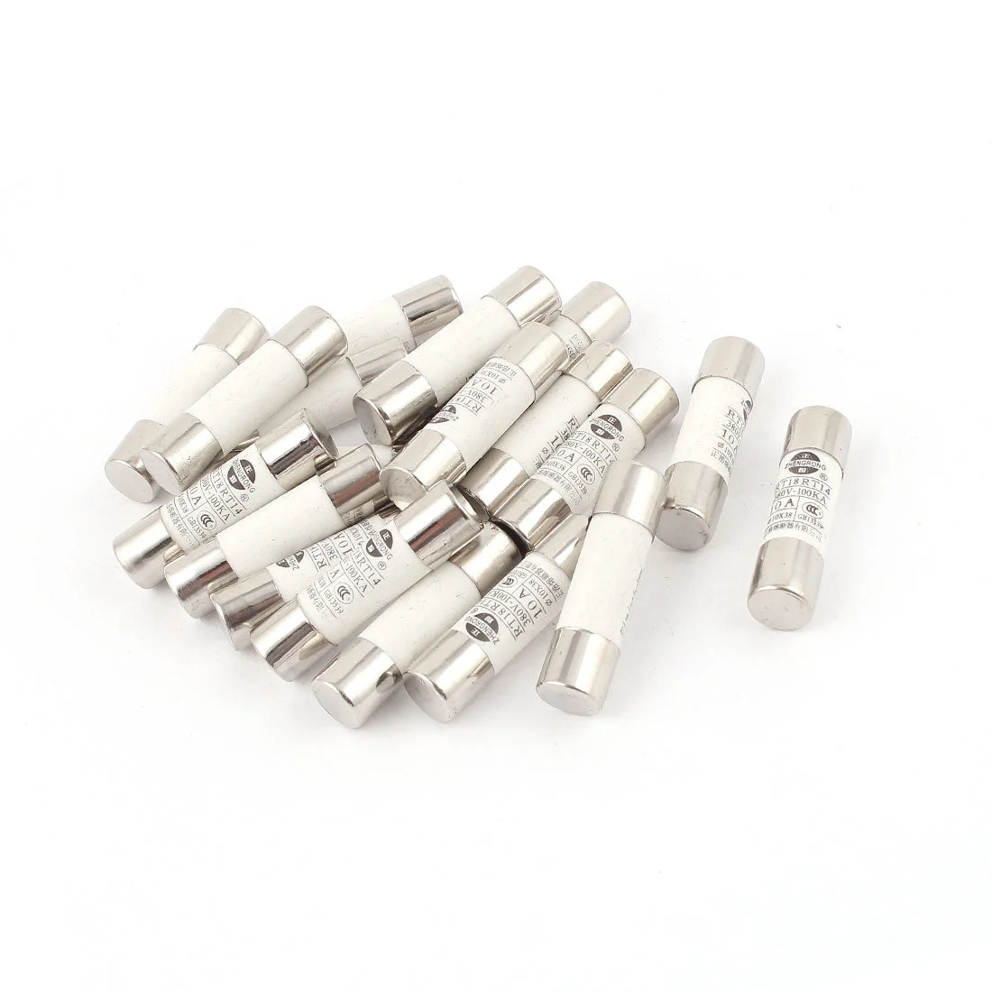RO15 RT18 RT14 Ceramic Cylindrical Tube Fuse 10A 380V 10x38mm pack 20 Pcs