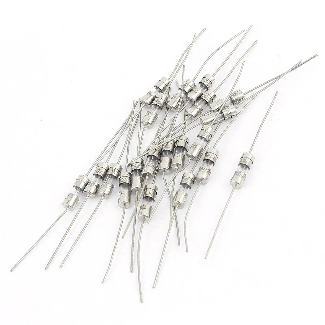 20pcs AC 250V 6.3A 4x11mm Slow-blow Acting Axial Lead Glass Fuse
